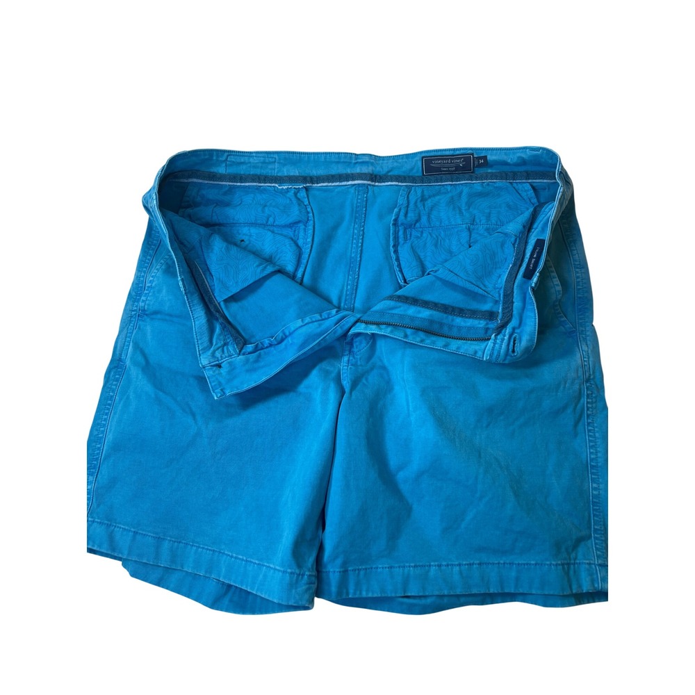 Vineyard Vines Mens 34 Island Short Bright Blue Stretch Cotton Chino 1H000019 - Picture 2 of 10